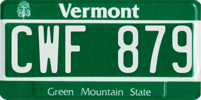 VT license plate CWF879