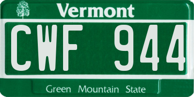 VT license plate CWF944