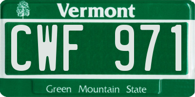 VT license plate CWF971