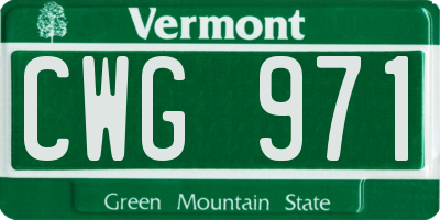 VT license plate CWG971