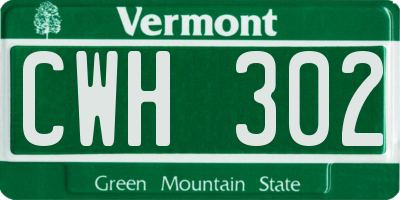 VT license plate CWH302