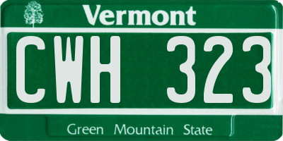 VT license plate CWH323