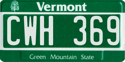 VT license plate CWH369