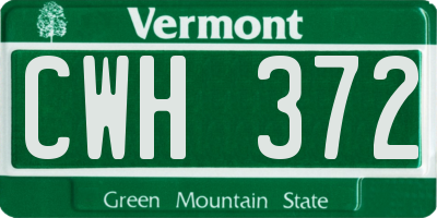 VT license plate CWH372