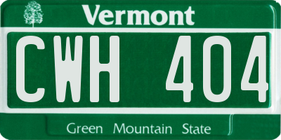 VT license plate CWH404