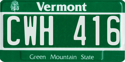 VT license plate CWH416