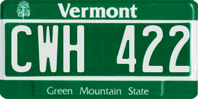 VT license plate CWH422