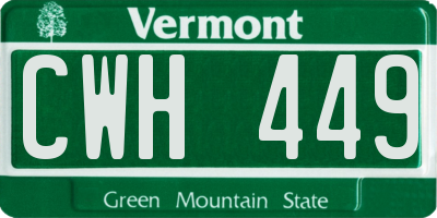 VT license plate CWH449