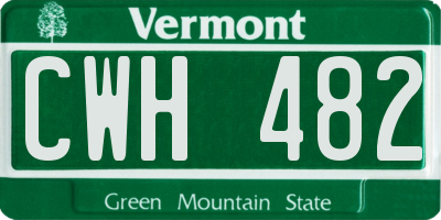 VT license plate CWH482