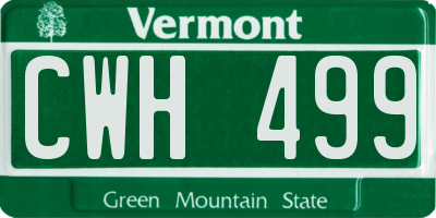 VT license plate CWH499