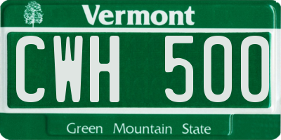 VT license plate CWH500