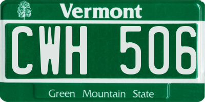 VT license plate CWH506