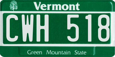VT license plate CWH518