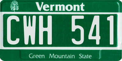 VT license plate CWH541