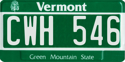 VT license plate CWH546