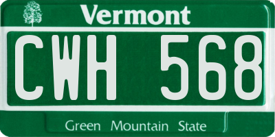 VT license plate CWH568