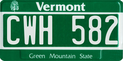 VT license plate CWH582