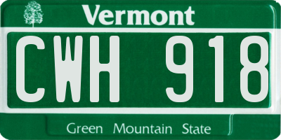 VT license plate CWH918