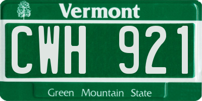VT license plate CWH921