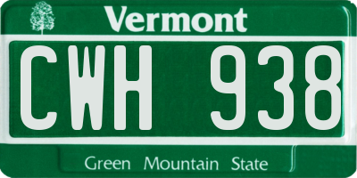 VT license plate CWH938