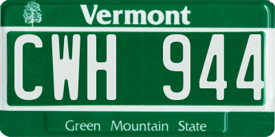 VT license plate CWH944