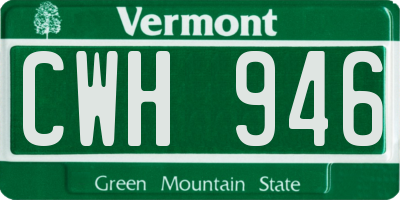 VT license plate CWH946