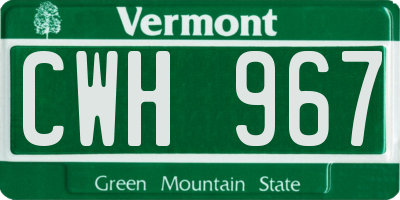 VT license plate CWH967