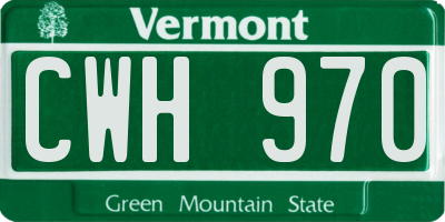 VT license plate CWH970