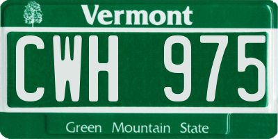 VT license plate CWH975