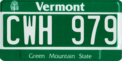 VT license plate CWH979