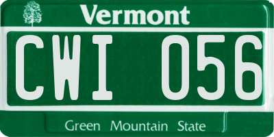 VT license plate CWI056