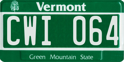 VT license plate CWI064