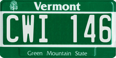 VT license plate CWI146