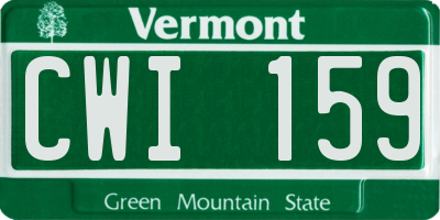 VT license plate CWI159