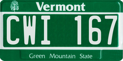 VT license plate CWI167