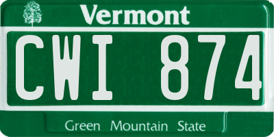 VT license plate CWI874