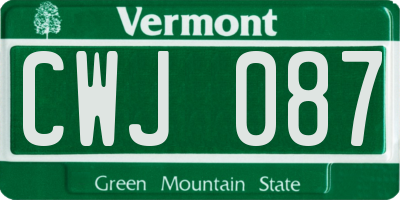 VT license plate CWJ087