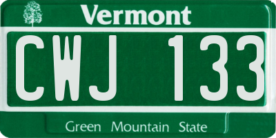 VT license plate CWJ133