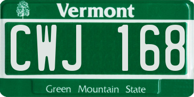 VT license plate CWJ168