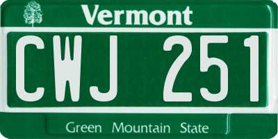 VT license plate CWJ251