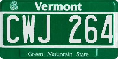 VT license plate CWJ264