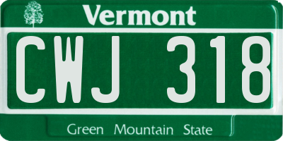 VT license plate CWJ318