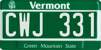 VT license plate CWJ331
