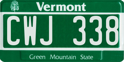 VT license plate CWJ338