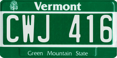 VT license plate CWJ416