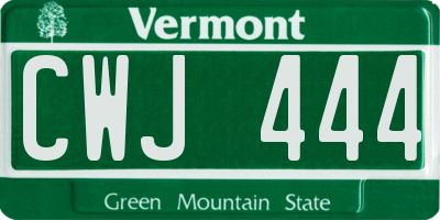 VT license plate CWJ444