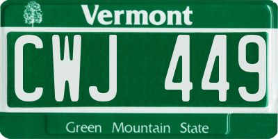 VT license plate CWJ449