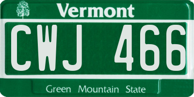 VT license plate CWJ466