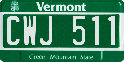 VT license plate CWJ511