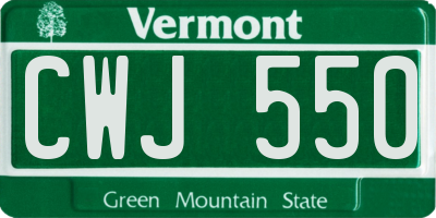 VT license plate CWJ550